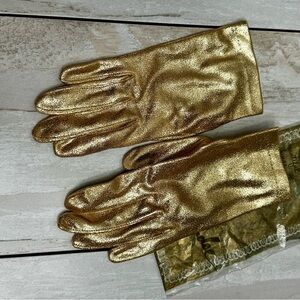 1950s Gold Driving Gloves Button Closure Holiday Mardi Gras Cosplay Vintage Vibe